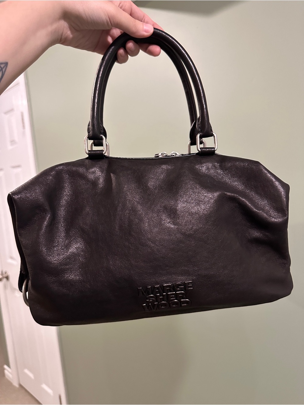 🖤 Margesherwood Dumpling Tote Black Washed Nappa Leather Bag | Marge Sherwood